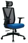 XENA kancelářská židle s podhlavníkem, kříž černý, modrá