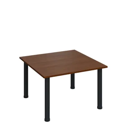 G-43 Konferenční stolek 800 x 800 mm, deska 18 mm, ořech královský / nohy černé RAL9005