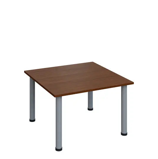 G-43 Konferenční stolek 800 x 800 mm, deska 18 mm, ořech královský / nohy stříbrné RAL9006