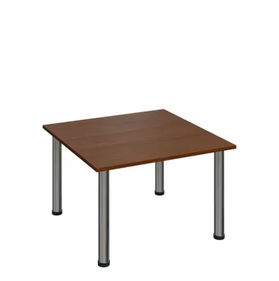 G-43 Konferenční stolek 800 x 800 mm, deska 18 mm, ořech královský / nohy chrom