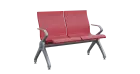 FLOWER - 2, polyuretanová lavice do čekárny, 2-sedák, růžová, kostra stříbrná