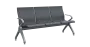 FLOWER - 3, polyuretanová lavice do čekárny, 3-sedák, šedá, kostra stříbrná