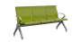 FLOWER - 3, polyuretanová lavice do čekárny, 3-sedák, jarní zeleň, kostra stříbrná