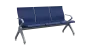 FLOWER - 3, polyuretanová lavice do čekárny, 3-sedák, modrá, kostra stříbrná