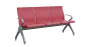 FLOWER - 3, polyuretanová lavice do čekárny, 3-sedák, růžová, kostra stříbrná