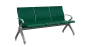 FLOWER - 3, polyuretanová lavice do čekárny, 3-sedák, tmavě zelená, kostra stříbrná