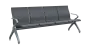 FLOWER - 4, polyuretanová lavice do čekárny, 4-sedák, šedá, kostra stříbrná