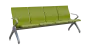 FLOWER - 4, polyuretanová lavice do čekárny, 4-sedák, jarní zeleň, kostra stříbrná