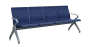FLOWER - 4, polyuretanová lavice do čekárny, 4-sedák, modrá, kostra stříbrná