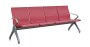 FLOWER - 4, polyuretanová lavice do čekárny, 4-sedák, růžová, kostra stříbrná