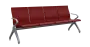 FLOWER - 4, polyuretanová lavice do čekárny, 4-sedák, vínová, kostra stříbrná