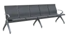 FLOWER - 5, polyuretanová lavice do čekárny, 5-sedák, šedá, kostra stříbrná
