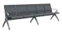 FLOWER - 5, polyuretanová lavice do čekárny, 5-sedák, šedá, kostra stříbrná