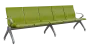 FLOWER - 5, polyuretanová lavice do čekárny, 5-sedák, jarní zeleň, kostra stříbrná