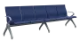 FLOWER - 5, polyuretanová lavice do čekárny, 5-sedák, modrá, kostra stříbrná