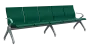 FLOWER - 5, polyuretanová lavice do čekárny, 5-sedák, tmavě zelená, kostra stříbrná