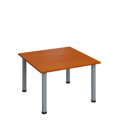 G-43 Konferenční stolek 800 x 800 mm, deska 18 mm, třešeň šumavská / nohy stříbrné RAL9006