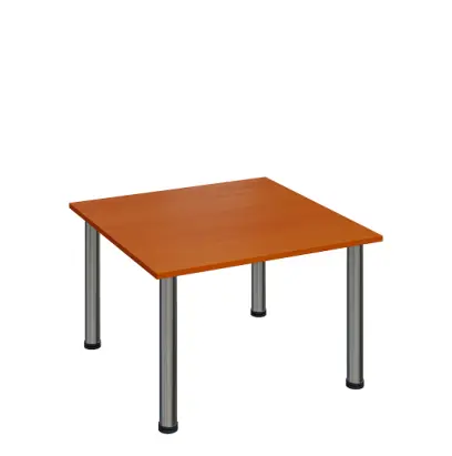 G-43 Konferenční stolek 800 x 800 mm, deska 18 mm, třešeň šumavská / nohy chrom