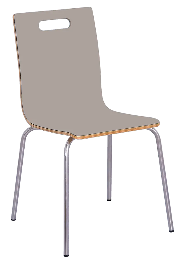 MEGAN jídelní židle světlá káva, kostra nerez