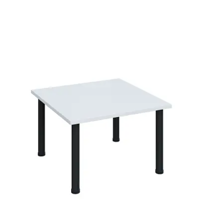 G-43 Konferenční stolek 800 x 800 mm, deska 25 mm, bílá / nohy černé RAL9005