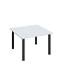 G-43 Konferenční stolek 800 x 800 mm, deska 25 mm, bílá / nohy černé RAL9005