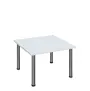 G-43 Konferenční stolek 800 x 800 mm, deska 25 mm, bílá / nohy chrom