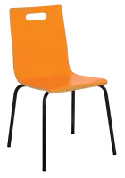 MEGAN jídelní židle oranžová, kostra černá