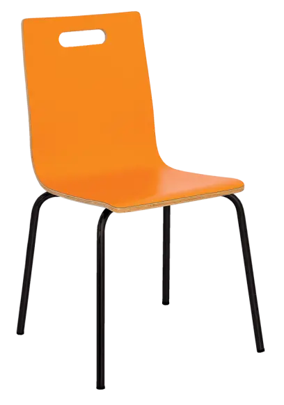 MEGAN jídelní židle oranžová, kostra černá