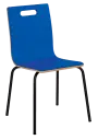 MEGAN jídelní židle modrá, kostra černá