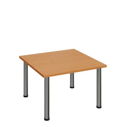 G-43 Konferenční stolek 800 x 800 mm, deska 25 mm, buk royal / nohy chrom