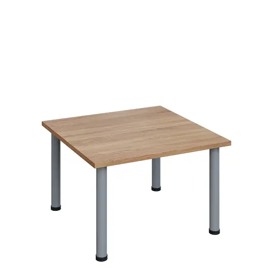 G-43 Konferenční stolek 800 x 800 mm, deska 25 mm, dub bardolino / nohy stříbrné RAL9006