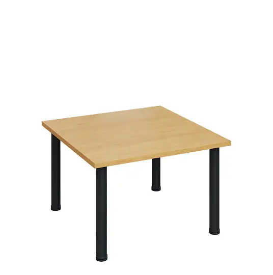 G-43 Konferenční stolek 800 x 800 mm, deska 25 mm, javor horský / nohy černé RAL9005