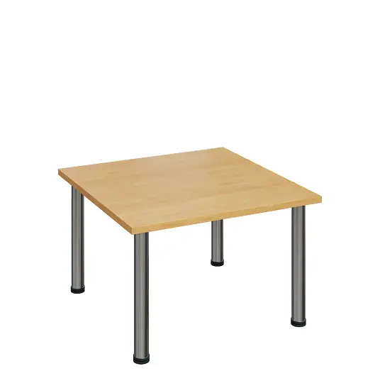 G-43 Konferenční stolek 800 x 800 mm, deska 25 mm, javor horský / nohy chrom