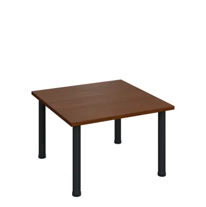 G-43 Konferenční stolek 800 x 800 mm, deska 25 mm, ořech královský / nohy černé RAL9005