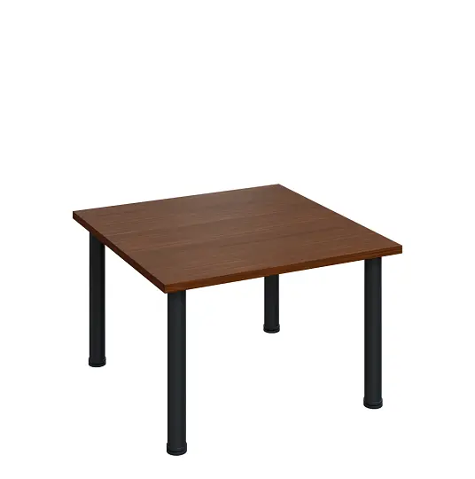 G-43 Konferenční stolek 800 x 800 mm, deska 25 mm, ořech královský / nohy černé RAL9005