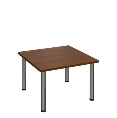 G-43 Konferenční stolek 800 x 800 mm, deska 25 mm, ořech královský / nohy chrom