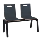 MEGAN 2, dřevěná lavice do čekárny, 2-sedák, antracit, kostra černá