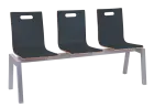 MEGAN 3, dřevěná lavice do čekárny, 3-sedák, antracit, kostra stříbrná
