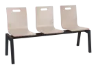 MEGAN 3, dřevěná lavice do čekárny, 3-sedák, světlá káva, kostra černá