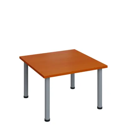G-43 Konferenční stolek 800 x 800 mm, deska 25 mm, třešeň šumavská / nohy stříbrné RAL9006
