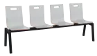 MEGAN 4, dřevěná lavice do čekárny, 4-sedák, dub sněžný, kostra černá