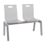 MEGAN PLUS 2, dřevěná lavice do čekárny, 2-sedák, dub sněžný, kostra stříbrná