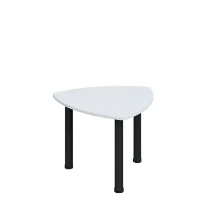 G-44 Konferenční stolek 700 x 700 mm, deska 18 mm, bílá / nohy černé RAL9005
