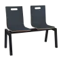 MEGAN PLUS 2, dřevěná lavice do čekárny, 2-sedák, antracit, kostra černá