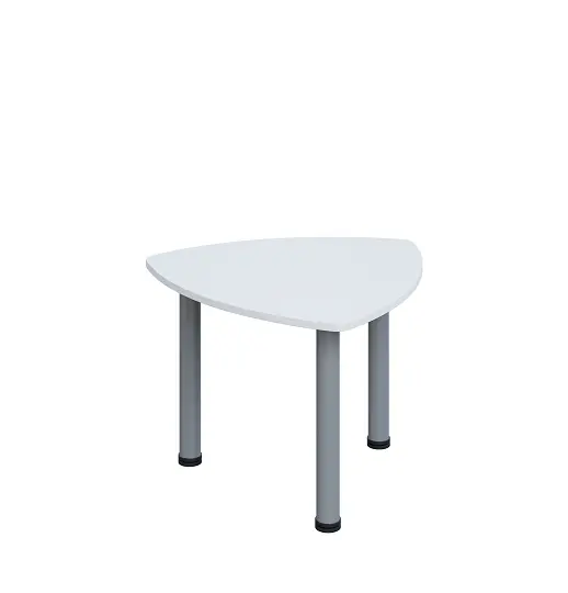 G-44 Konferenční stolek 700 x 700 mm, deska 18 mm, bílá / nohy stříbrné RAL9006