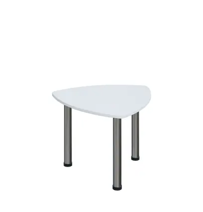 G-44 Konferenční stolek 700 x 700 mm, deska 18 mm, bílá / nohy chrom