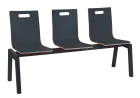 MEGAN PLUS 3, dřevěná lavice do čekárny, 3-sedák, antracit, kostra černá
