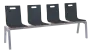 MEGAN PLUS 4, dřevěná lavice do čekárny, 4-sedák, antracit, kostra stříbrná