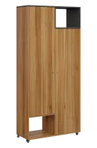 AERO 62 P skříň šatní 2-dveřová/2 niky, výsuvné ramínko, pravá, 2150x1000x400, kolečka, antracit/oře
