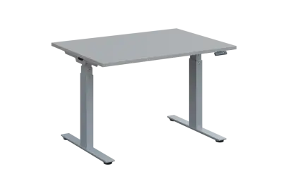 ADAPT - 120 výškově nastavitelný stůl, kovová podnož stříbrná, deska 25 mm, široký 1200 mm, šedá
